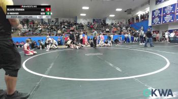 119 lbs Consolation - Blake O'Brien, OKC Saints Wrestling vs Jj Reeves, Midwest City Bombers Youth Wrestling Club