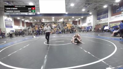 215 lbs Quarterfinal - John O`Brien, Alemany vs Andrew Chavez, Eisenhower