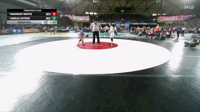 Girls 2A 125 lbs Semifinal - Madison Watts, Orting (Girls) vs Amelia Myers, Anacortes (Girls)