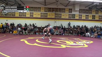165 lbs 1st Place Match - Preston Scharf, Cuesta College vs Austin Simmons, Fresno City College