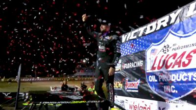 Brandon Overton Reacts After Becoming Inaugural Lucas Dirt Winner At Circle City