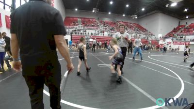 66 lbs Rr Rnd 3 - Easton Crouch, Perkins vs Arabella Tiffin, Harrah Little League Wrestling