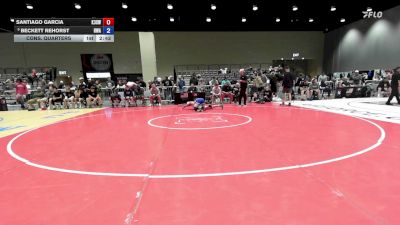 132 lbs Cons. Quarters - Santiago Garcia, Kt 3 Style Wrestling Club vs Beckett Rehorst, Heartland Wrestling Academy