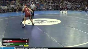 130 lbs Quarterfinal - Avery Mohr, Fargo Davies vs Karissa Mann, Napoleon G-S