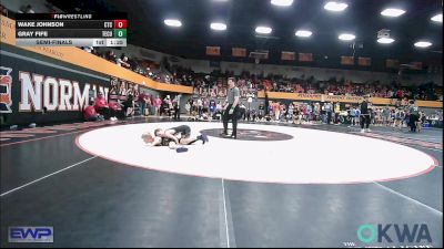 58 lbs Semifinal - Wake Johnson, Comanche Takedown Club vs Gray Fife, Tecumseh Youth Wrestling