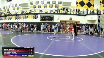 124 lbs Quarterfinal - Kylie Benoit, Rick Larsen Wrestling Club vs Braelyn Reifel, Unattached