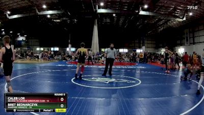 100 lbs Round 5 (6 Team) - Caleb Lor, BELIEVE TO ACHIEVE WRESTLING CLUB vs Bret Bednarczyk, HANOVER HAWKEYE