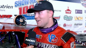 Bobby Pierce Reacts After Winning Show-Me 100 At Lucas Oil Speedway