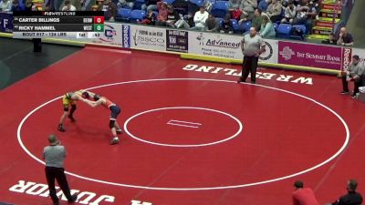124 lbs Consi Of 16 #1 - Carter Billings, Berwick vs Ricky Hammel, West Allegheny