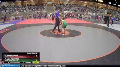 84 lbs Champ. Round 1 - Koen Pershin, North Medford Youth Wrestling vs Charles Utter, Sweet Home Mat Club