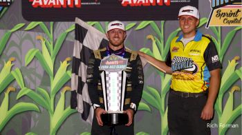 Kevin Thomas Jr. Reacts After Scoring USAC Sprint Corn Belt Clash Finale At Knoxville