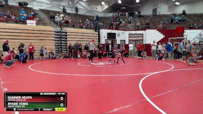 41-44 lbs Round 1 - Ryder Voris, Indian Creek WC vs Gunner Heath, Center Grove WC