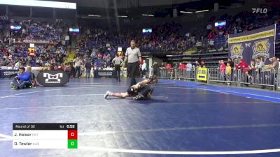 74 lbs Round Of 32 - Jacob Heiser, Faith Christian vs Dj Towler, Aliquippa