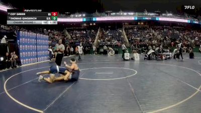 4A 157 lbs Champ. Round 1 - Thomas Gingerich, Green Level vs Coy Greer, Watauga High School