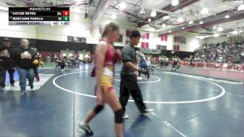 110 lbs Champ. Round 3 - Maryjane Padilla, Rancho Mirage vs Caylee Reyes, Walnut