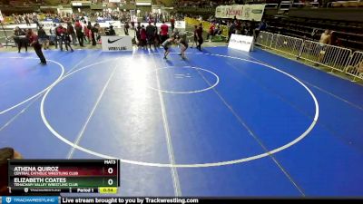 110 lbs Cons. Round 1 - Elizabeth Coates, Tehachapi Valley Wrestling Club vs Athena Quiroz, Central Catholic Wrestling Club