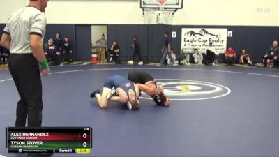 174 lbs Quarterfinal - Alex Hernandez, Southern Oregon vs Tyson Stover, Corban University