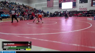 120 lbs Champ. Round 2 - Issac Guzman, Canby vs Dawson DeCamp, Marshall