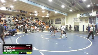 132 lbs 1st Place Match - Syruss Flores, Paloma Valley vs Brady Mercer, Fountain Valley