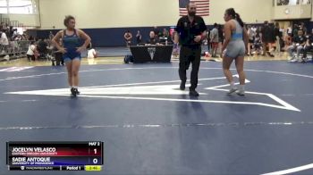 155 lbs 5th Place Match - Sadie Antoque, University Of Providence vs Jocelyn Velasco, Eastern Oregon University