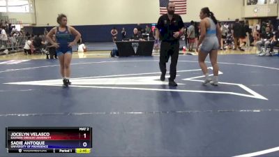 155 lbs 5th Place Match - Sadie Antoque, University Of Providence vs Jocelyn Velasco, Eastern Oregon University