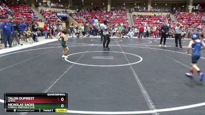 43 lbs Quarterfinal - Nicholas Sacks, Carroll Wrestling Club vs Talon Dupriest, SlyFox