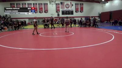 145 lbs Champ. Round 1 - Claudia Juarez, Lassen College vs Manaia Tofilau, Mt. San Antonio College