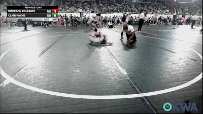 98 lbs 3rd Place - Emerson Rollings, Tulsa Blue T Panthers vs Clair Payne, Runestone