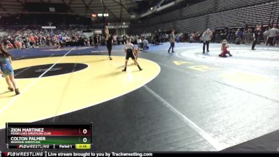 85 lbs Cons. Round 1 - Zion Martinez, Moses Lake Wrestling Club vs Colton Palmer, Redmond Wrestling