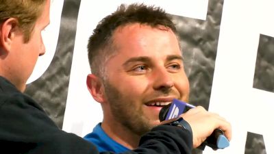 Justin Sanders Reacts After Last Lap Pass To Take Night #2 Of Skagit Super Dirt Cup