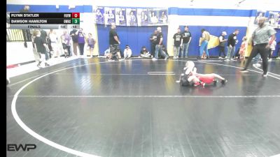 52 lbs Final - Flynn Statler, Fort Gibson Youth Wrestling vs Dawson Hamilton, Owasso Takedown Club