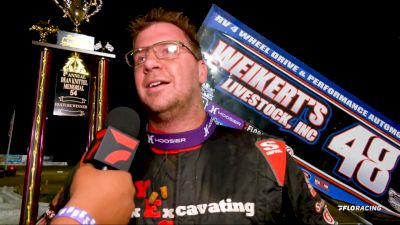 Danny Dietrich Reacts After Securing Ohio Sprint Speedweek Title With Atomic Win
