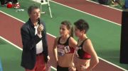 Ashley Higginson and Stephanie Garcia after indoor mile Steeple chase at 2013 NB Games