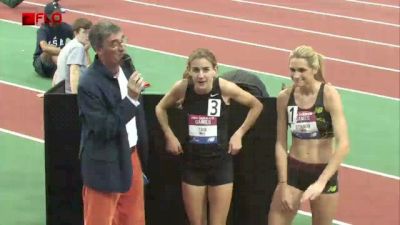 Mary Cain and Sarah Bowman after HS national mile record and win at 2013 NB Games
