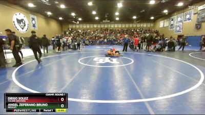 120 lbs Cons. Round 3 - Angel Zeferano Bruno, Reedley vs Diego Solez, Tulare Western