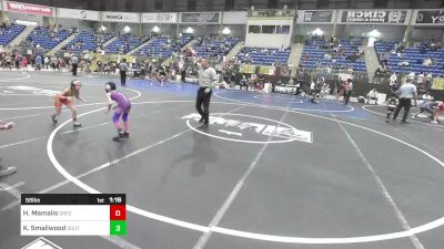 58 lbs Rr Rnd 2 - Harper Mamalis, Green River Grapplers vs Kalynda Smallwood, South Central Punishers