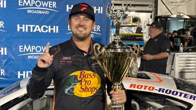 Connor Hall Reacts After Scoring Second Straight South Boston 200 Triumph