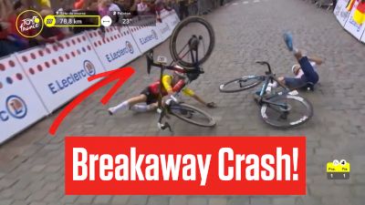 Breakaway Crash In Tour de France 2025 Stage 1 - Benjamin Thomas Gives It His All For Mountain Points