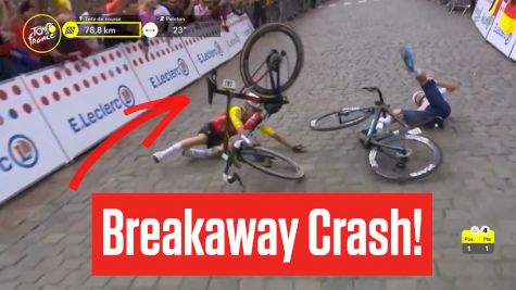 Breakaway Crash In Tour de France 2025 Stage 1 - Benjamin Thomas Gives It His All For Mountain Points