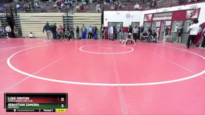144 lbs Champ. Round 2 - Sebastian Zamora, Westfield vs Luke Minton, Castle Wrestling Club