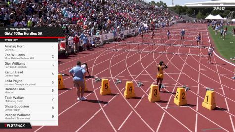 High School Girls' 100m Hurdles 5A, Finals 1