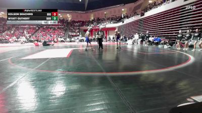 120 lbs Quarterfinals (8 Team) - Wyatt Guthery, HARRAH vs Kolson Seachris, BRISTOW