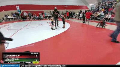 39-40 lbs Round 3 - Lucas Lozano, Greeley Metro vs Logan Marquez, Eaton Wrestling Club