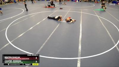 Cons. Round 2 - Benten Duncan, Lakeville Youth Wrestling Association vs Cooper Johnson, Maple Grove Wrestling Club