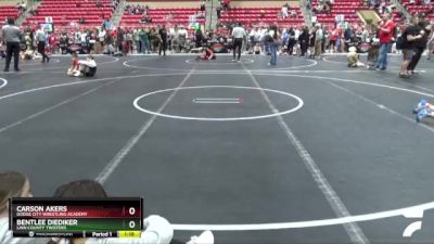 96 lbs Cons. Round 4 - Bentlee Diediker, Linn County Twisters vs Carson Akers, Dodge City Wrestling Academy