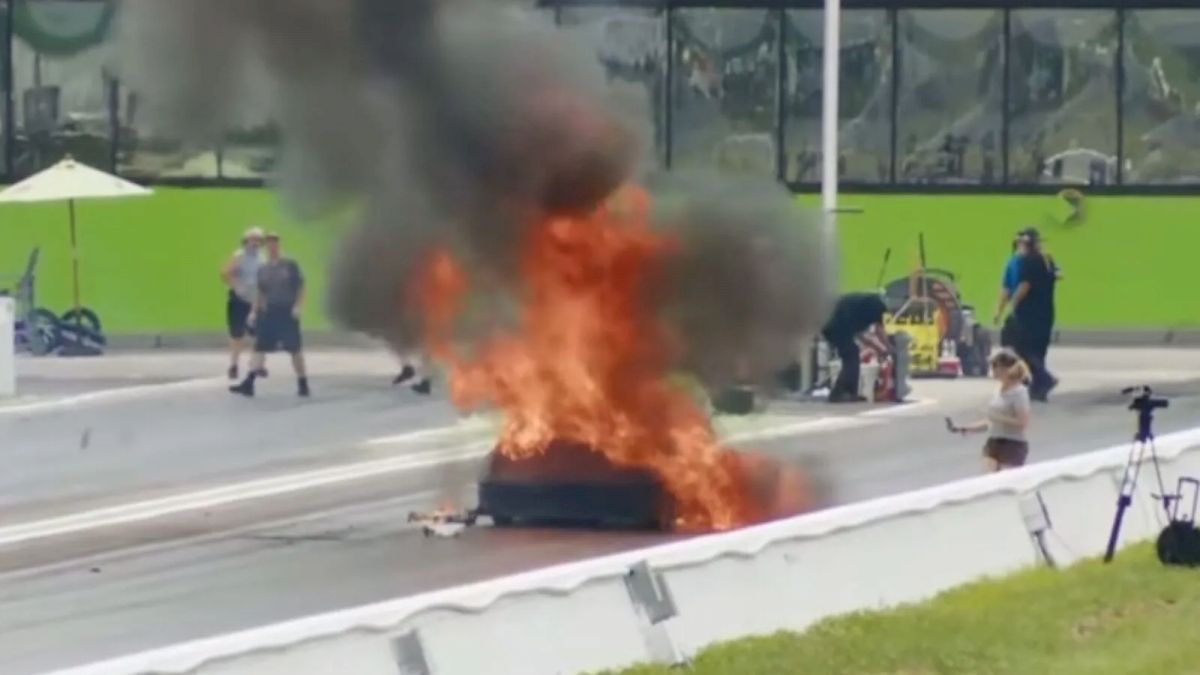Marvin Blaney Suffers Huge Explosion At IHRA Outlaw Nitro Series Kick-Off