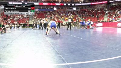 1A-126 lbs 5th Place Match - Ryan Bahnson, West Lyon vs Riley Watts, Lawton-Bronson