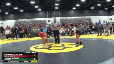 85 lbs Placement Matches (8 Team) - Xander Webber, Beast Mode vs Konnor Cleveland, Fort Hammers