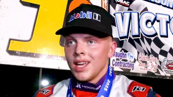 Cannon McIntosh Reacts After Winning USAC Midgets Jefferson County Finale