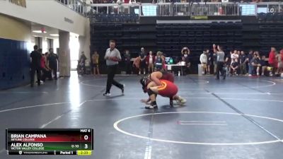 197 lbs Champ. Round 1 - Alex Alfonso, Victor Valley College vs Brian Campana, Skyline College